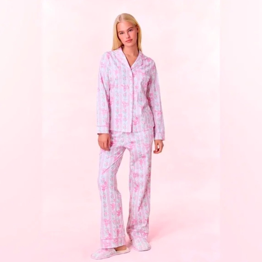 LoveShackFancy x Roller Rabbit SIZE SMALL long sleeve pink pajamas